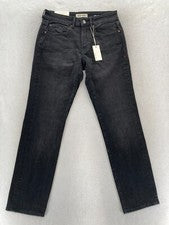 Pantalones de mezclilla elásticos negros Warp + Weft ORD Chicago rectos para hombre 28x32 nuevos con etiquetas