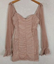 Vestido ajustado A Peach para mujer pequeño de malla punteada superposición elástico hada femenino