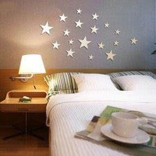 12 Piezas Pegatinas Efecto Espejo Decoración Pared Hogar Salón