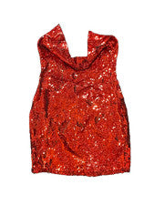 Moda Nova Para Mujer S Rojo Lentejuelas Mini Vestido de Fiesta Capucha Cuello Espalda Sin Espalda Bodycon