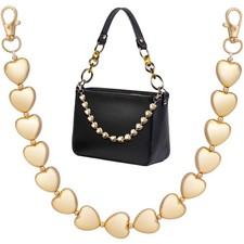 YALOJE Corazón Cartera Bolso Cadena, Metal 4.3 x 6.3 x 0.4 pulgadas, Dorado, Corazón, 1 pieza