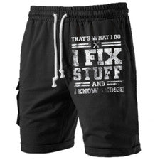 Pantalones Cortos de Verano para Hombre Estampado Digital Sueltos Tendencia Pantalones Cortos Estilo Cuerda