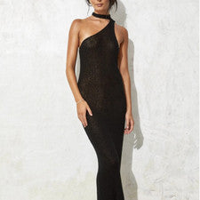Vestido Para Mujer Moda Falda Transfronteriza Sexy Spice Girl Cuello Colgante Tejido