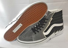 Para Hombres Vans Skate Sk8-Hi Bolt Negro Gris Lona Gamuza Tenis Zapatos