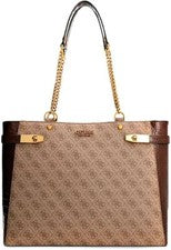 Bolso de compras Guess Zadie 4G con logotipo para mujer en lattee