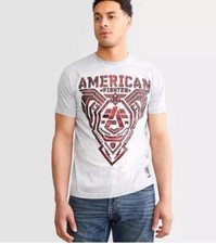 Camisa manga corta American Fighter gris/rojo talla XL para hombre nueva con etiquetas