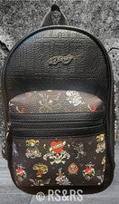 Mochila Bandolera Ed Hardy Tatuaje Iconos Estampado Eslinga ~ Y2K ~ Nueva con Etiquetas