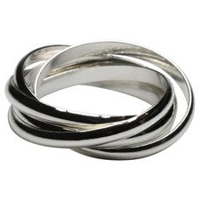 Elegante anillo de 5 bandas de plata 925
