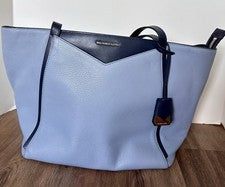 Bolso de Mano Michael Kors Whitney Grande de Cuero Azul Pálido Nuevo con Etiquetas