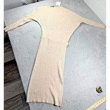 Nuevo con etiquetas Vestido midi asimétrico tejido Kyux de Deluc para mujer color crudo melange talla grande