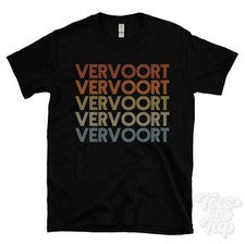 CAMISETA VERVOORT ESTILO RETRO REPETIDO Hombre y Mujer Novedad Genial Nombre Regalo