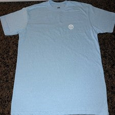 Camiseta Para Hombre Auténtica Veece Pequeña Azul Claro Logo Gráfico Turquesa Blanca