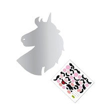 1 juego de calcomanías de pared unicornio acrílico reutilizables plateadas para decoración del hogar