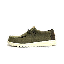 HEY DUDE SCARPE UOMO MOCASSINI LEGGERI WALLY BRAIDED 40003 BURNT OLIVE