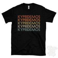 CAMISETA KYPRIDEMOS ESTILO RETRO REPETIDO Hombre y Mujer Novedad Genial Nombre Regalo