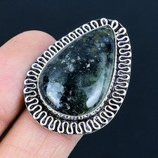 Anillo de joyería de plata esterlina 925 hecho a mano con piedras preciosas...