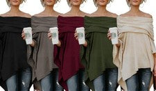 Nuevo top para mujer personalizado de moda informal con dobladillo irregular fuera del hombro