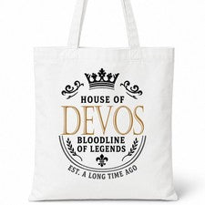 Bolso de Mano DEVOS Family Surname House Of White Algodón