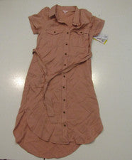 Vestido para mujer TEDDI ROSE cuello terracota abotonado lazo cintura talla pequeña S nuevo con etiquetas