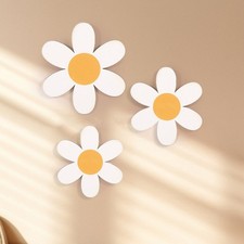 Juego de 3 decoración de margaritas de madera perfectas para crear un ambiente cálido en el hogar