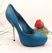 Zapatos de tacón alto JUMEX talla 37 y 38 YS617 sexy de mujer, turquesa nuevos embalaje original