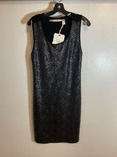 Vestido Chelsea Violeta Para Mujer M Lentejuelas Negro Nuevo con Etiquetas Moda Sin Mangas