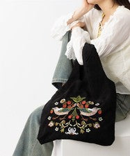 BOLSO DE MANO BORDADO JUBILEO William Morris patrón F-gris oscuro (40x60cm)