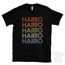 CAMISETA HARRO ESTILO RETRO REPETIDO Hombre y Mujer Novedad Genial Nombre Regalo