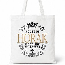 Bolso de Mano HORAK Family Apellido Casa de Algodón Blanco