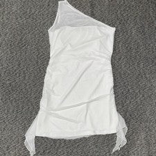 NUEVO Para Mujer Blanco Largo Un Hombro Camiseta sin Mangas Alta Moda Ropa de Fiesta - Talla XL