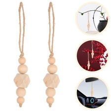 2 Piezas Cuentas de Madera Decoración Colgante Cuentas de Madera Rústicas Decoración Colgante para el Hogar