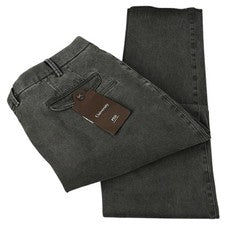 Pantalones chinos PT01 UNIVERSITY grises súper ajustados de algodón elástico frente plano 56 nuevos con etiquetas