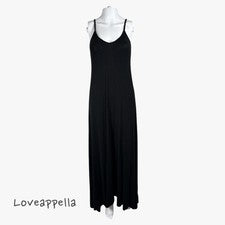 Maxi Vestido Para Mujer Loveappella Suave Sin Mangas en Negro Talla S Rayón Spandex Glamour