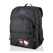 Mochila Oficial Monchhichi × Hello Kitty Negra 30L Bolso de Viaje Escolar Japón Nueva