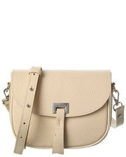 Bandolera italiana de cuero para mujer beige