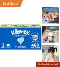 Tejidos faciales suaves y fuertes de confianza, 480 en total, 3 cajas de 160 tejidos