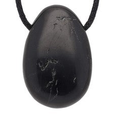 Colgante de gota de turmalina negra/Schörl perforado con cinta de algodón | Calidad B