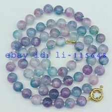 Collar de cuentas redondas de piedras preciosas de kuncita multicolor natural de calidad de 8 mm de 18-36 pulgadas