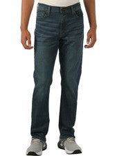 Pantalones de mezclilla elásticos de pierna recta lavado medio George #11686 NUEVO para hombre