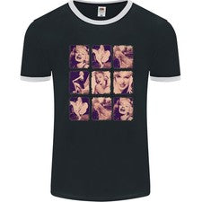 Marilyn Collage Celebridad Moda Camiseta Ringer Para Hombre FotL