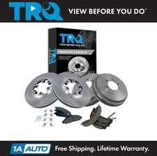 TRQ Front and Rear Brake Pad & Rotor,Shoe & Drum Kit Fits Chevrolet GMC Isuzu