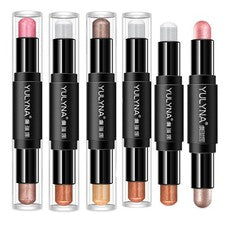 Sombra de ojos doble cabeza lápiz brillo duradero maquillaje belleza
