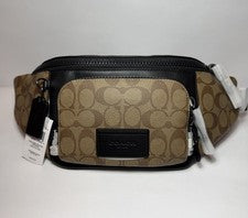 BOLSO CINTURÓN COACH / COACH TRACK en Lona Signature / C3765 / Caqui Negro
