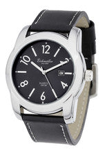 Eichmüller Herren Armbanduhr 45 mm große Herrenuhr 3 ATM mit Datum schwarz groß