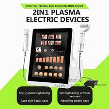 Bolígrafo de plasma 2 en 1 microcorriente R-F máquina facial estiramiento facial cuerpo cuidado de la piel