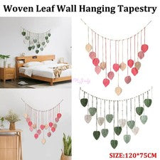 NUEVO Tapiz Bohemio Colgante de Pared Cordón de Algodón Madera Cuentas Borla Hogar Habitación Decoración
