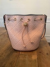 Bolso cubo de cuero con monograma TORY BURCH Mini T rosa para mujer