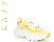Zapatilla deportiva Sorel Kinetic Breakthru Tech encaje amarillo/tiza para mujer tallas EE. UU. 6-12/NUEVA