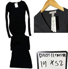 NUEVO MAXI VESTIDO NEGRO LISO diseño ASOS largo para mujer Y2K grunge manga larga talla 4