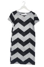 Vestido de punto mujer ONLY talla 34 gris negro rayas casual elegante poliéster